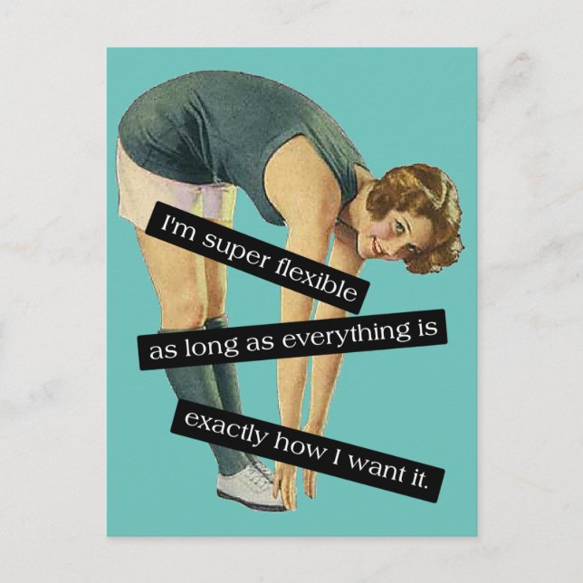 Super Flexible Funny Vintage Postcard (Front)