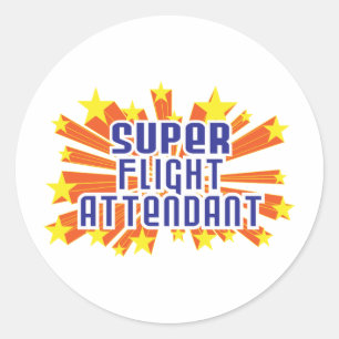 Super Flight Attendant Classic Round Sticker