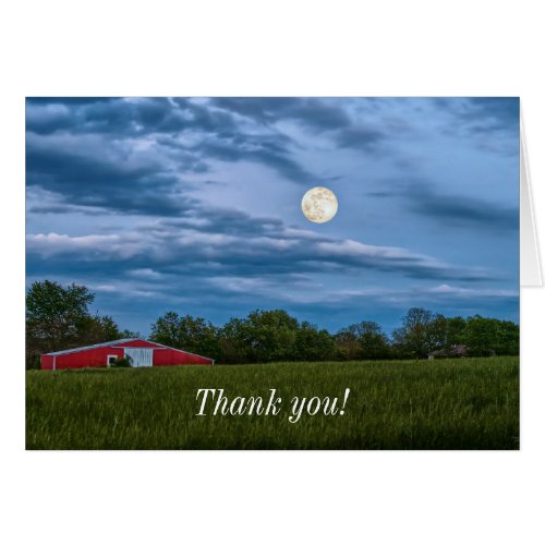 Super Flower Moon Over A Barn Thank You