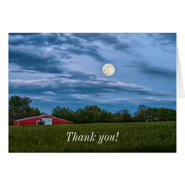 Super Flower Moon Over A Barn Thank You (Front Horizontal)