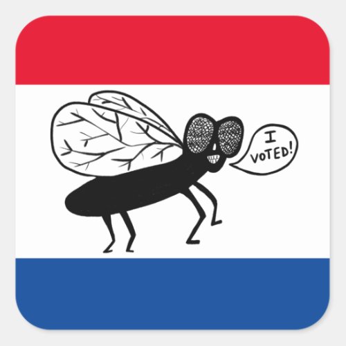 Super Fly says I VOTED Red White Blue Square Sticker