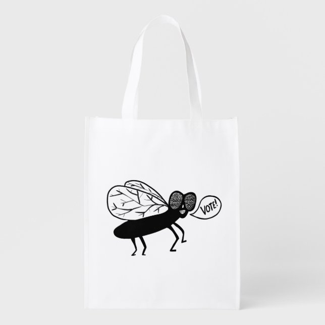 Super Fly says VOTE! Grocery Bag (Front)