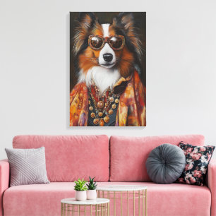 Super Fly Shetland Sheepdog Sheltie Canvas Print