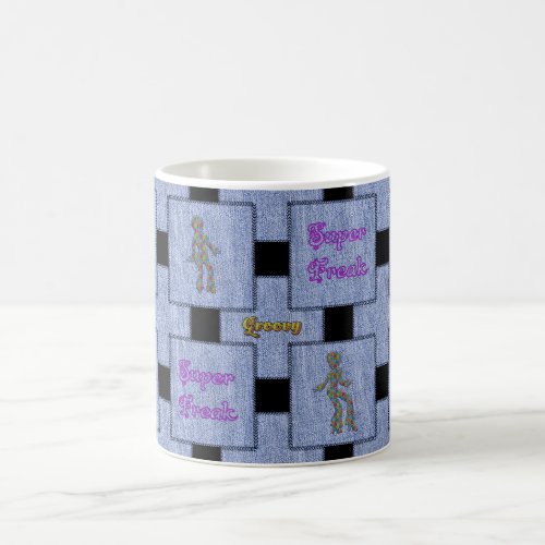 Super Freak Fun 70s Disco Diva Denim Groovy Magic Mug