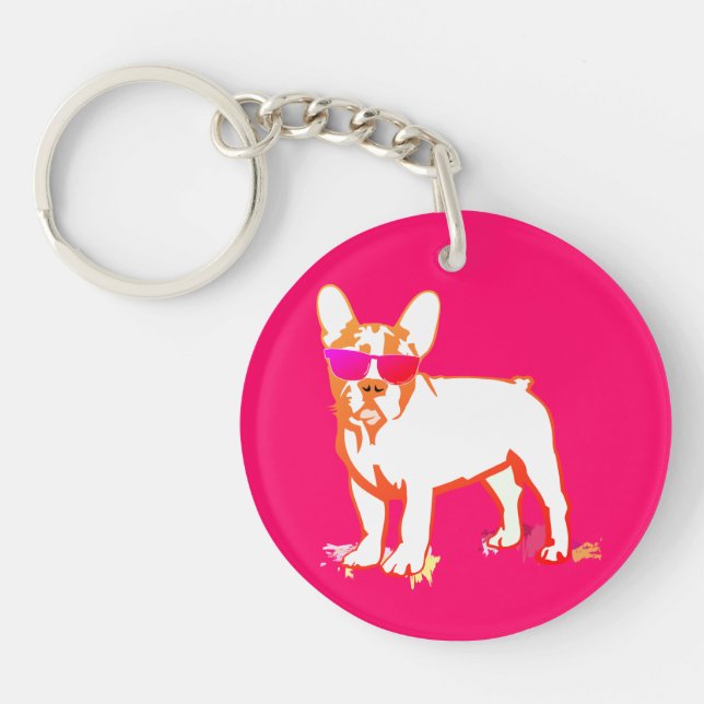 Super Frenchie Bulldog Keychain (Front)