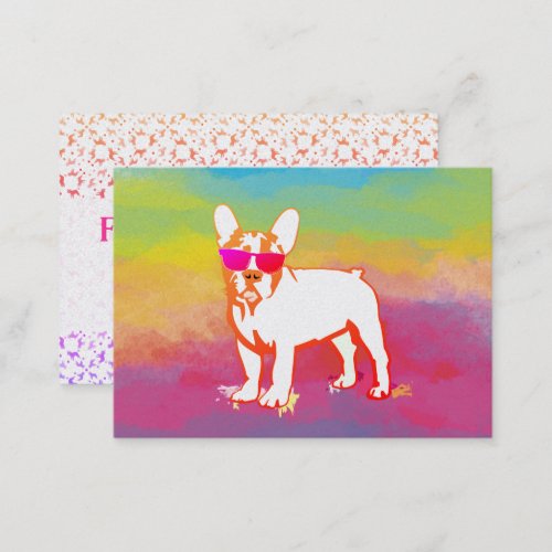 Super Frenchie Bulldog Rainbow Business Card