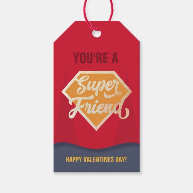 Super Friend Classroom Valentine Gift Tag (Front)