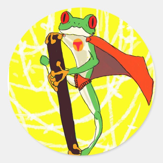 Super-frog Classic Round Sticker (Front)