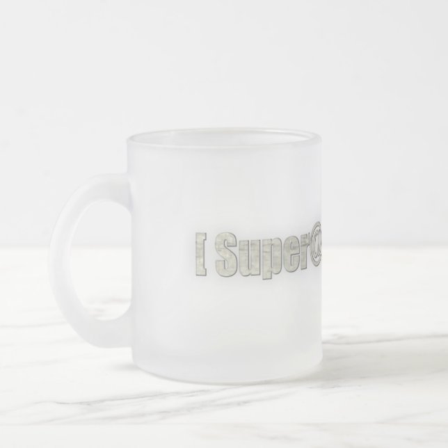 SUPER@ FROSTED GLASS COFFEE MUG (Left)