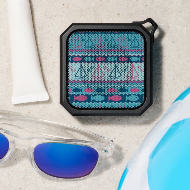 Super Fun Fish And Sailboat Pattern Bluetooth Speaker (Insitu(Beach))