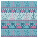 Super Fun Fish And Sailboat Pattern Fabric