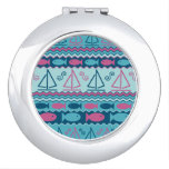 Super Fun Fish And Sailboat Pattern Mirror For Makeup
