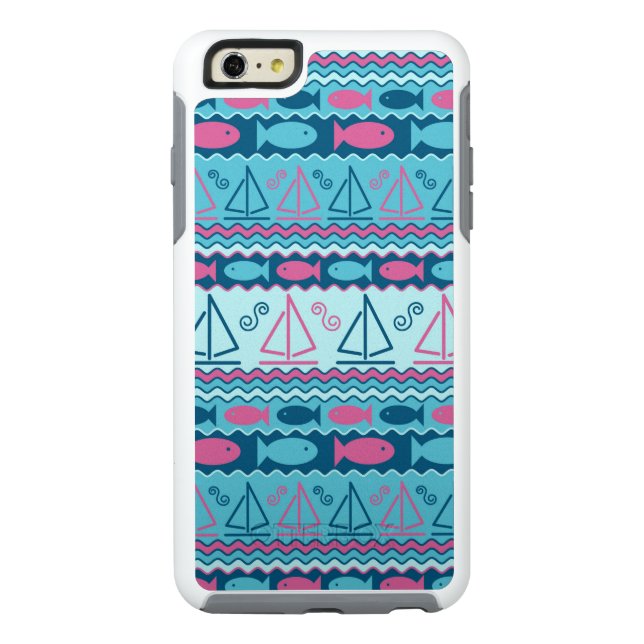 Super Fun Fish And Sailboat Pattern Otterbox iPhone Case (Back)