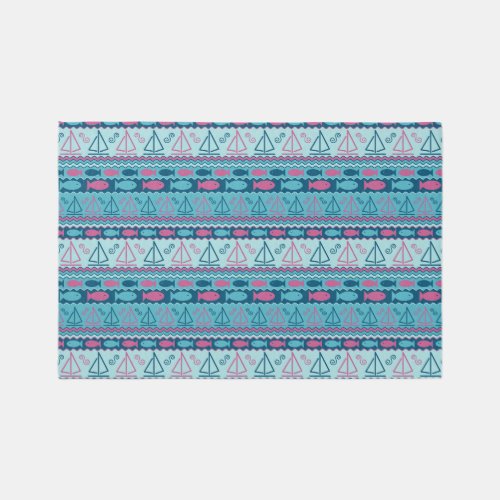 Super Fun Fish And Sailboat Pattern Rug