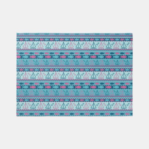 Super Fun Fish And Sailboat Pattern Rug