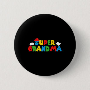 Super Gamer Grandma Funny Women Day For Mothers Da Button