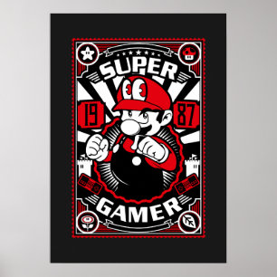 Super Gamer Retro Gaming Poster