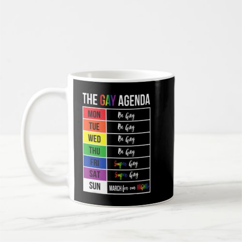 Super Gay Agenda Pride Flag Lgbtq Inspirational Lg Coffee Mug