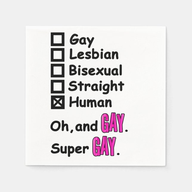 Super Gay Napkins (Front)