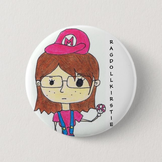 Super Geek Girl Pinback Button (Front)