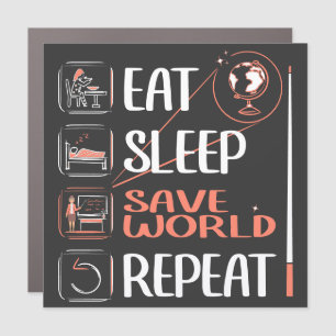 Super Geography Teacher Saves World Thank You Gift Car Magnet