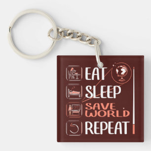 Super Geography Teacher Saves World Thank You Gift Keychain