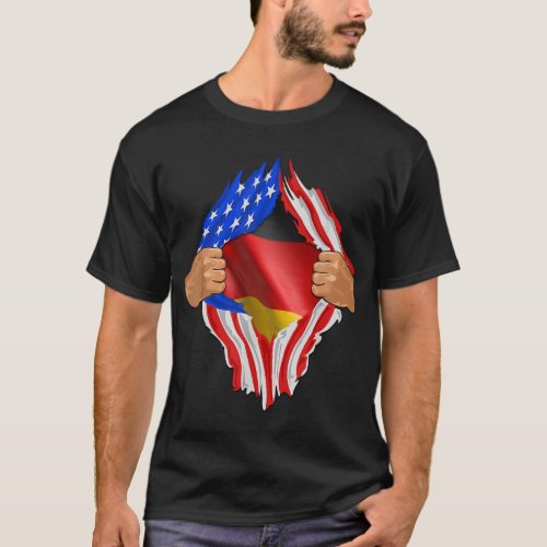 Super German Heritage Proud Germany Roots USA Flag T_Shirt