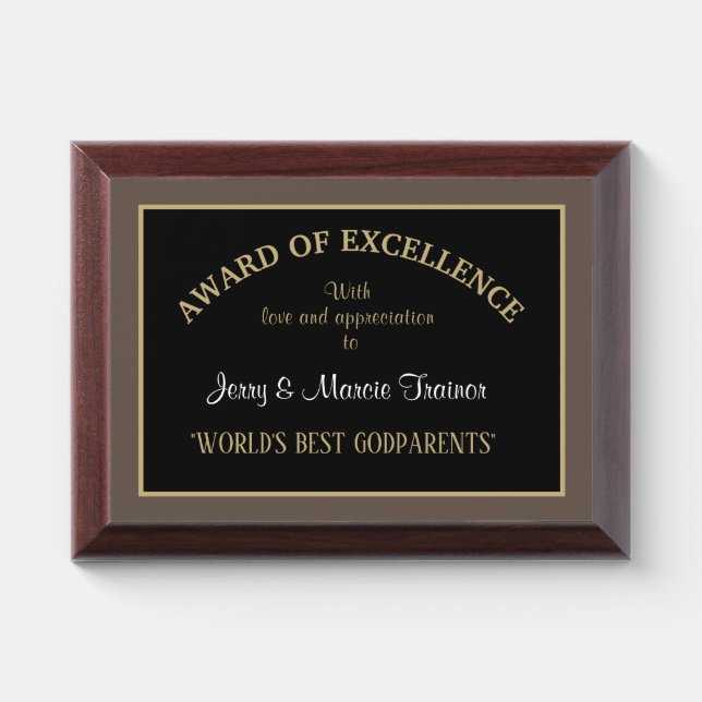 Super gift! World's Best Godparents Award Plaque (Horizontal)
