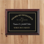 Super gift! World's Best Parents Award Plaque<br><div class="desc">Fun gift for sweet parents</div>