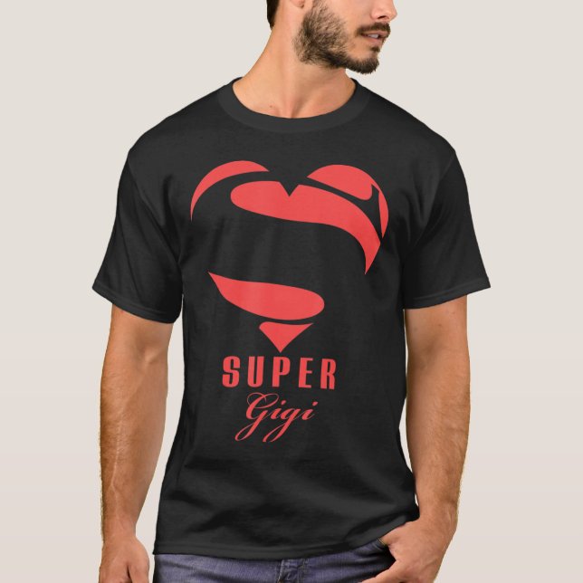 Super Gigi Superhero Gigi T Shirt Gift Mother Fath (Front)