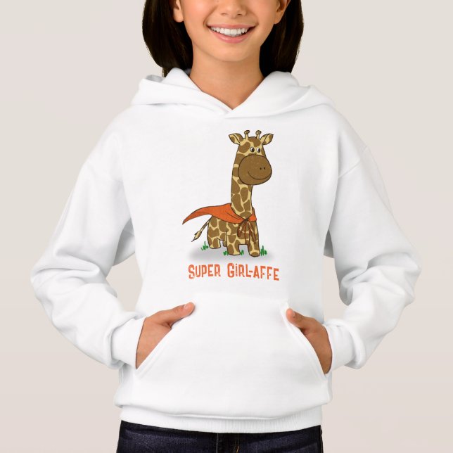 Super Girl-Affe | Cute Baby Giraffe Hoodie (Front)