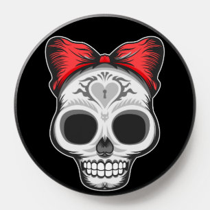 Super Girly Sugar Skull Illustration PopSocket