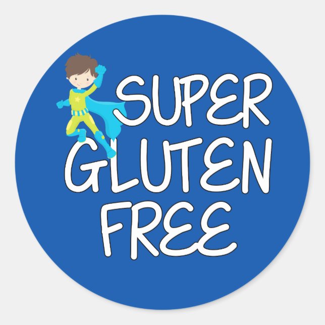 Super Gluten Free Boy Classic Round Sticker (Front)