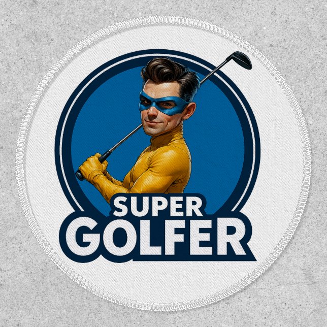 Super Golfer 4" Iron-On Patch (Front)