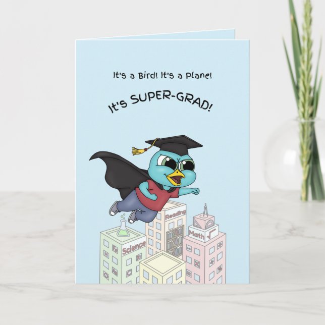 Super Grad Bluebird Graduation Card (Front)