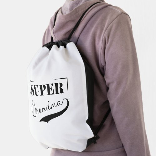 Super Grandma Drawstring Bag