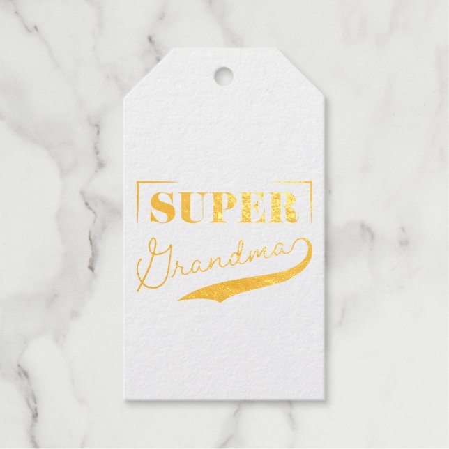 Super Grandma Foil Gift Tags (Front)