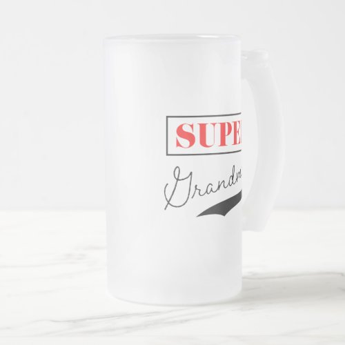 Super Grandma Frosted Glass Beer Mug