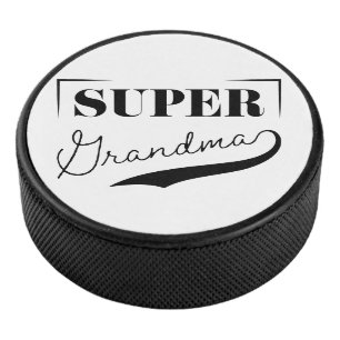 Super Grandma Hockey Puck