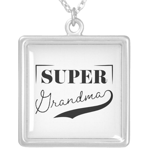 Super Grandma Silver Plated Necklace (Front)