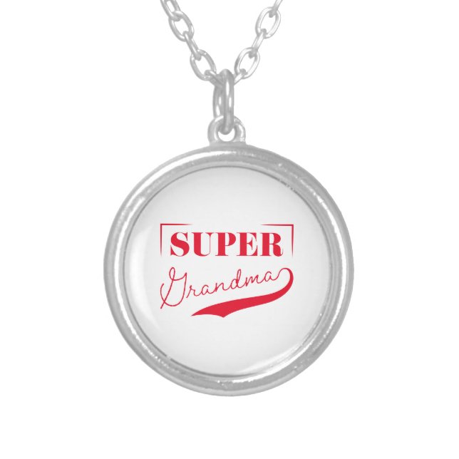 Super Grandma Silver Plated Necklace (Front)