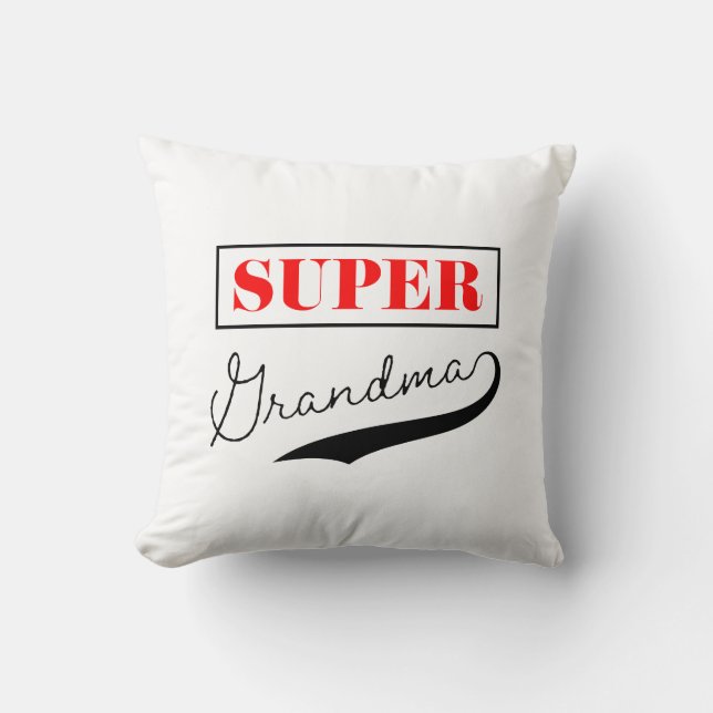 Super Grandma Throw Pillow (Front)