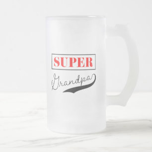 Super Grandpa Frosted Glass Beer Mug