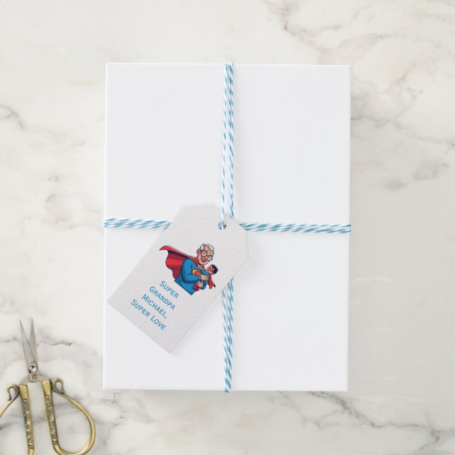Super Grandpa Gift Tag (With Twine)