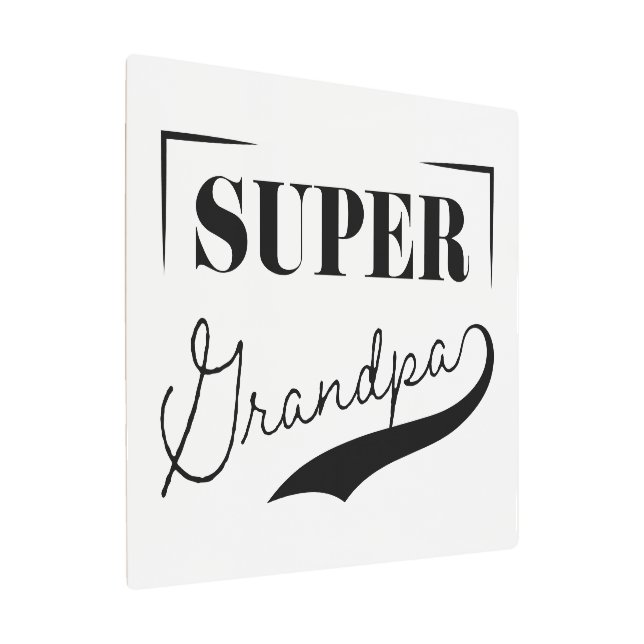 Super Grandpa Metal Print (Angled)