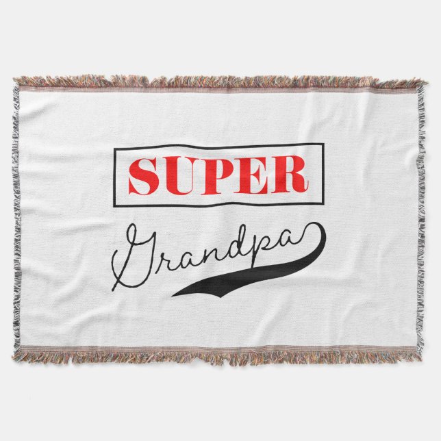 Super Grandpa Throw Blanket (Front)