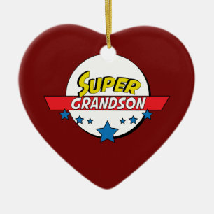 Super grandson, #grandson ceramic ornament