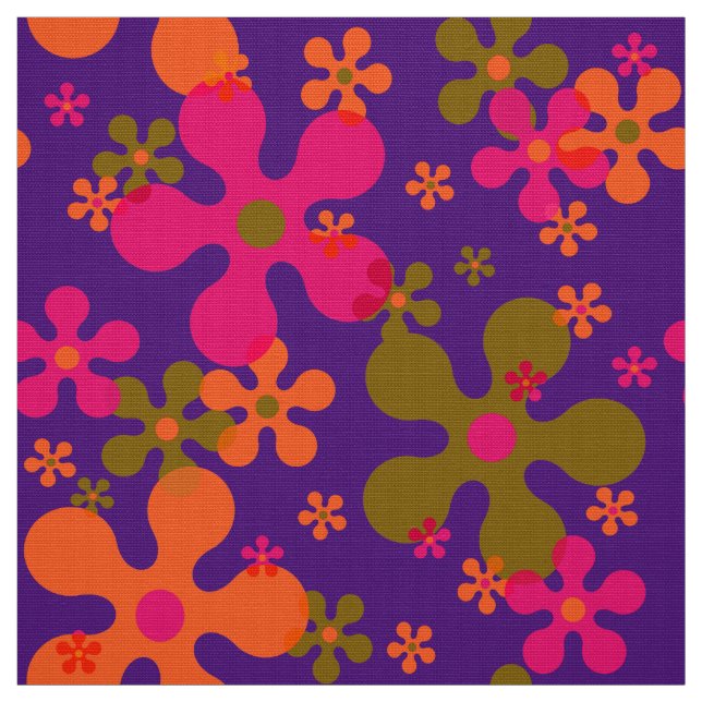 Super Groovy deep purple 70s fabric pattern (Swatch)