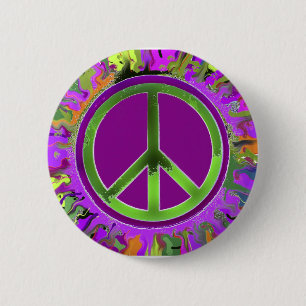 SUPER Groovy Peace Sign Pinback Button
