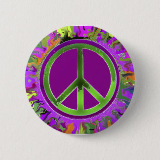 SUPER Groovy Peace Sign Pinback Button
